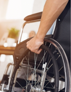 Paralysis Person on Wheelchair