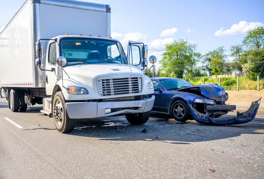 Truck sideswipe accident